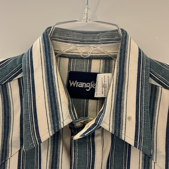 Vintage Wrangler Pearl Snap button Dress Shirt - Picture 3 of 7